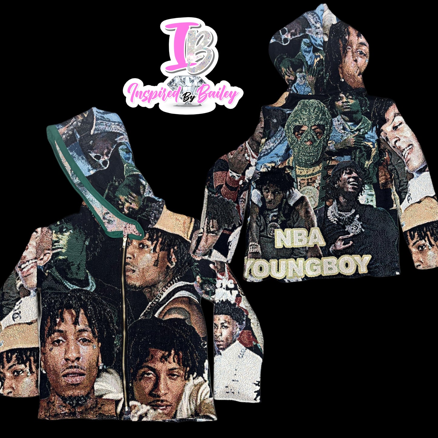 Custom Zip Up Tapestry Hoodie